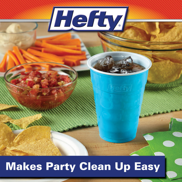 Blue Disposable Party On Plastic Cups, 18 oz, 120 Count