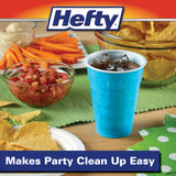 Blue Disposable Party On Plastic Cups, 18 oz, 120 Count