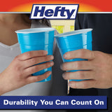 Blue Disposable Party On Plastic Cups, 18 oz, 120 Count