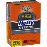 Strong Multipurpose Trash Bags, 30 Gallon, 40 Bags